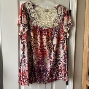 One World flutter-type short-sleeved top size 2X